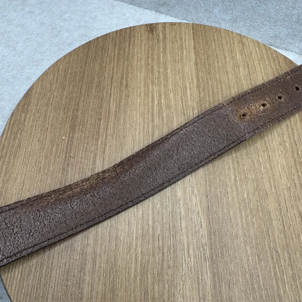 Levi's Belt Mens Pants Size 36 Brown Genuine Leather Belt Buckle Logo Adjustable